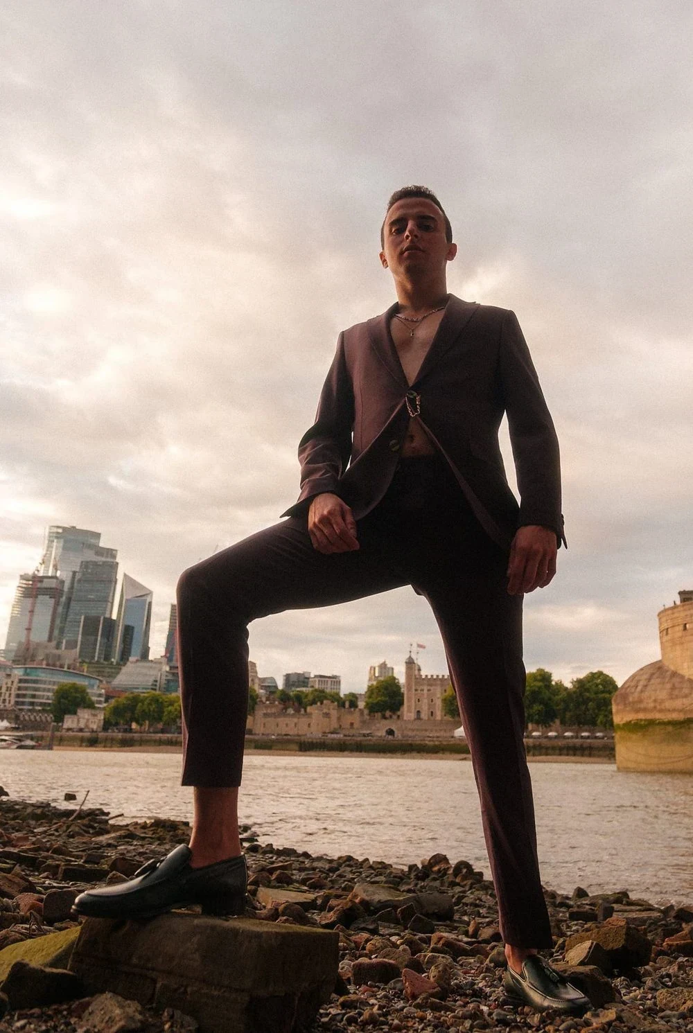 Dark Tailored, editorial outfit look for a London portfolio session