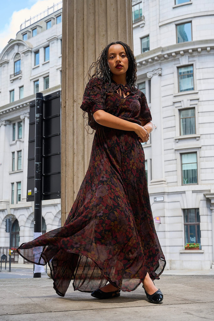 Slow movement letting the dress flow